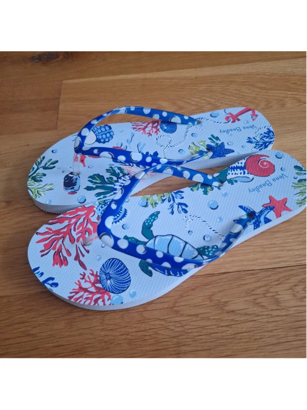 Vera Bradley Womens L Flip Flops Anchors Aweigh Large 9-10 NWOT Beach Sandals